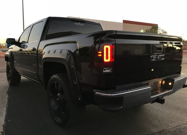 GMC Sierra 1500 14-18 (Only Fits 3rd GEN Single-Wheel GMC Sierra with Factory OEM Halogen Tail Lights) Tail Lights OLED in Clear