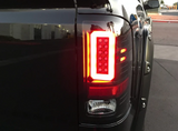 GMC Sierra 1500 14-18 (Only Fits 3rd GEN Single-Wheel GMC Sierra with Factory OEM Halogen Tail Lights) Tail Lights OLED in Dark Red Smoked