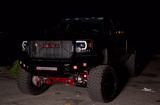 GMC Sierra 1500 14-18 Projector Headlights w OLED Amber DRLs & Scanning OLED Amber Turn Signals Smoked/Black