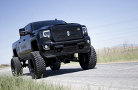 GMC Sierra 1500 14-18 Projector Headlights w OLED Amber DRLs & Scanning OLED Amber Turn Signals Smoked/Black (OPEN BOX