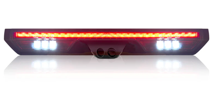 GMC Sierra 1500 19-24 & Chevy Silverado 1500 19-24 (4th GEN) - ULTRA HIGH POWER Red LED 3rd Brake Light w/ ULTRA HIGH POWER CREE XML White LED Cargo Lights (Replaces LED 3rd Brake Light with 2 Cargo Bed Cameras - Smoked Lens