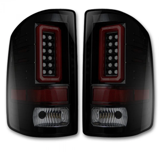 GMC Sierra 2500/3500 14-19 (Only Fits 3rd GEN Single-Wheel GMC Sierra with Factory OEM Halogen Tail Lights) Tail Lights OLED in Dark Red Smoked