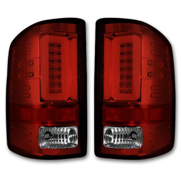 GMC Sierra 2500/3500 14-19 (Only Fits 3rd GEN Single-Wheel GMC Sierra with Factory OEM Halogen Tail Lights) Tail Lights OLED in Red