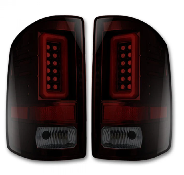 GMC Sierra 2500/3500 16-19 (Fits Single Wheel Only) Tail Lights OLED in Dark Red Smoked