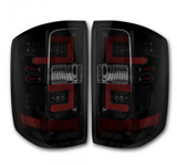 GMC Sierra Dually 3500 15-19 (Replaces Factory OEM LED Tail Lights ONLY) OLED Tail Lights in Dark Red Smoked