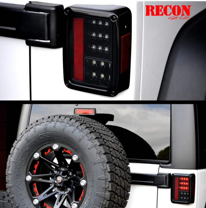 Jeep JK Wrangler 07-18 Tail Lights LED in Clear