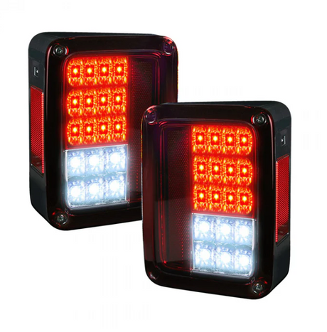 Jeep JK Wrangler 07-18 Tail Lights LED in Red