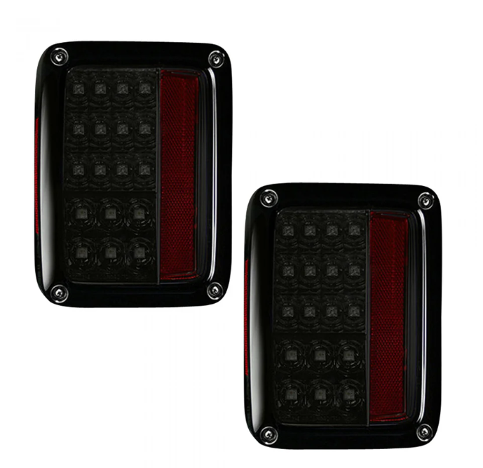 Jeep JK Wrangler 07-18 Tail Lights LED in Smoked