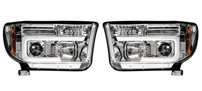 Toyota Tundra/Sequoia 07-13 Projector Headlights OLED Halos DRL CLEAR/CHROME