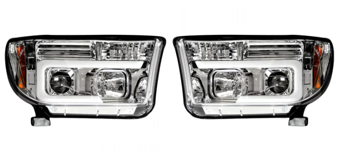 Toyota Tundra/Sequoia 07-13 Projector Headlights OLED Halos DRL Clear/Chrome