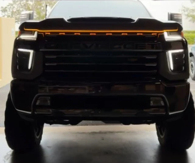 DRL Hood Light with Start-up Sequence in AMBER - 79" Length