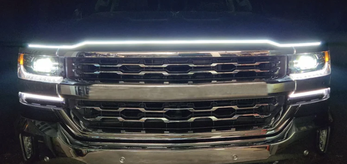 DRL Hood Light with Start-up Sequence in WHITE - 79" Length