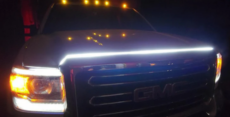 DRL Hood Light with Start-up Sequence in WHITE - 70" Length