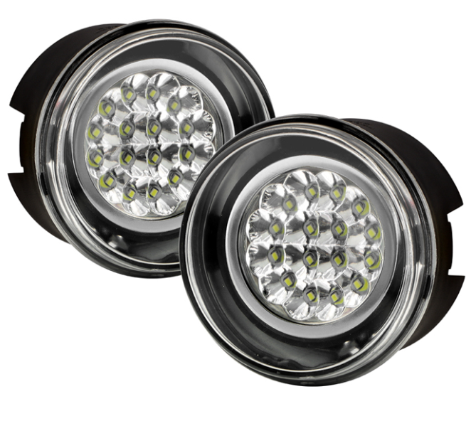 ( Spyder ) Jeep Grand Cherokee 05-09 / Commander 06-08 / Chrysler 300 300C (w/washer) / Aspen 07-08 / Dodge Dakota 05-09 Durango 07-09 / Mitsubishi Raider 06-09 LED Fog Lights w/Switch - Clear