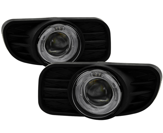 ( Spyder ) Jeep Grand Cherokee 99-04 (Does not fit Overland) Halo Projector Fog Lights w/Switch - Bulbs-H3(Included) - Smoke