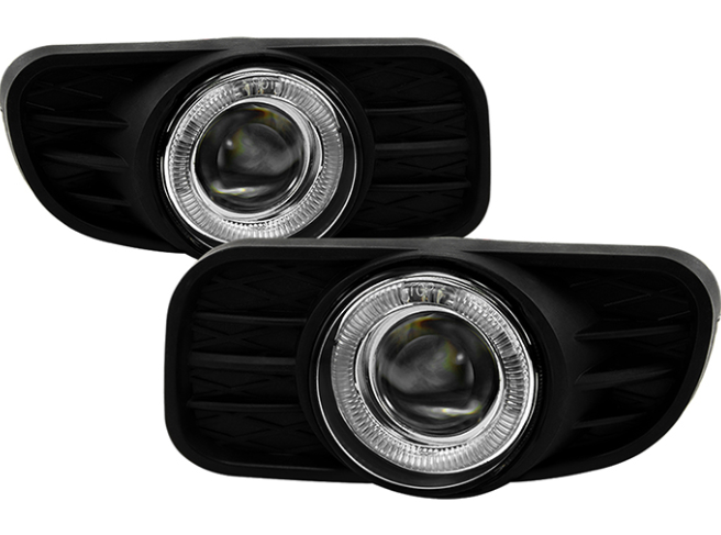 ( Spyder ) Jeep Grand Cherokee 99-04 (Does not fit Overland) Halo Projector Fog Lights w/Switch - Clear