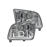 Ford Mustang 05-09 Projector Headlights in Clear/Chrome