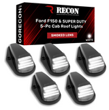 Ford SUPERDUTY 88-98 & Ford F-150 84-96 5pc Cab Light Set LED Smoked Lens with White LEDs