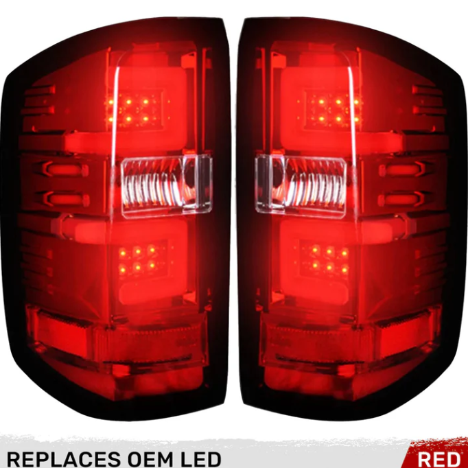 Chevy Silverado 1500 16-18 (Replaces Factory OEM LED Tail Lights ONLY) OLED Tail Lights in Red