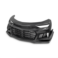 2019-2025 Chevy Camaro SS RS LT Black Panther ZL1 1LE 1PC Full Gloss Carbon Fiber Track Package Front Bumper Conversion for RS Headlights