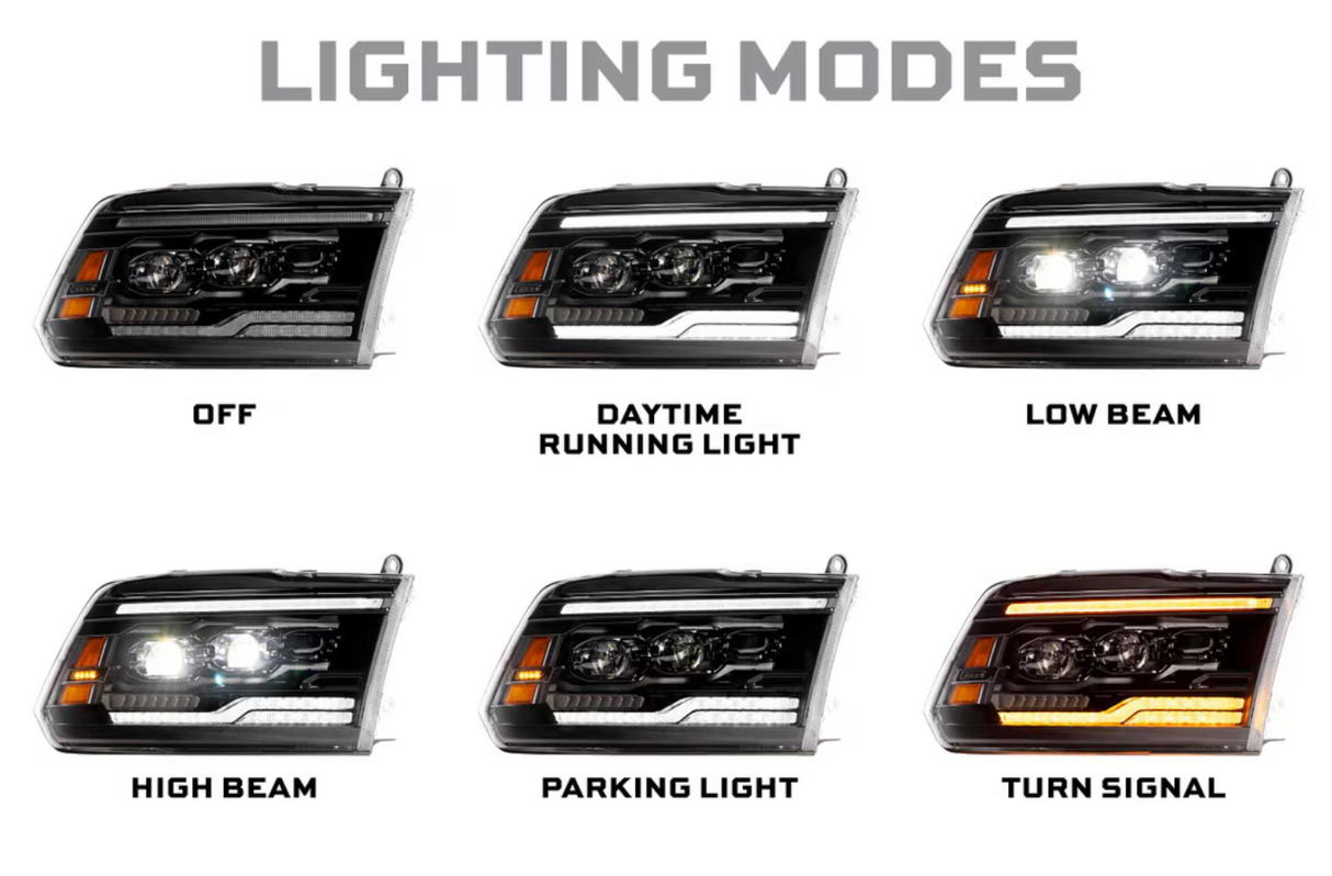 PRE-ORDER Dodge Ram 1500 (09-18) / Ram Classic (19-24) XB Evo Hybrid LED Headlights