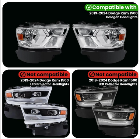 Dodge Ram 1500 Dynamic Headlight Plug-N-Play Harness for Halogen Headlights (2019-2024)