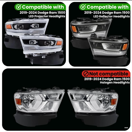 Dodge Ram 1500 DRL Plug-N-Play Harness For Led Headlights (2019-2024)