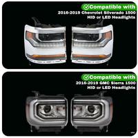 GMC & Chevrolet Silverado & Sierra 1500 Plug-N-Play Harness For HID/LED headlights (2016-2019)