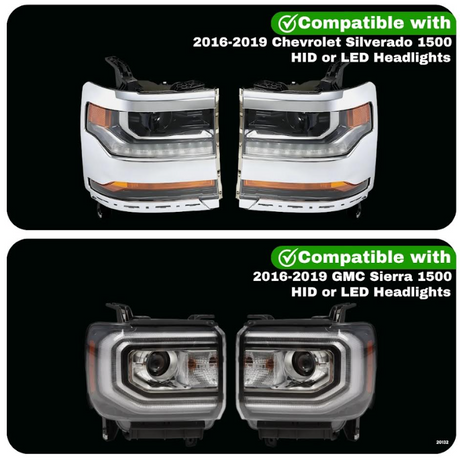 GMC & Chevrolet Silverado & Sierra 1500 Plug-N-Play Harness For HID/LED headlights (2016-2019)