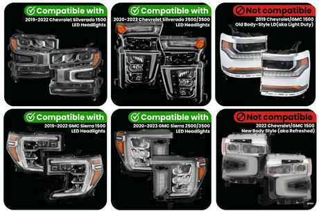 Chevrolet / GMC 1500-2500-3500 Dynamic Plug-N-Play Harness for LED Headlights  (2019-2023)
