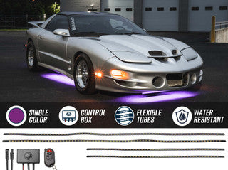 Purple LED Flexible Slimline Car Underbody Lighting Kit