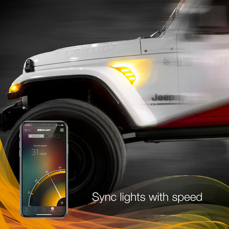 RGB+Amber Fender Vent Light For JEEP | XKCHROME SMARTPHONE APP