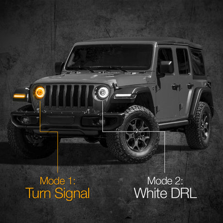 7" LED Headlight Kit for Jeep | XKchrome Smartphone App