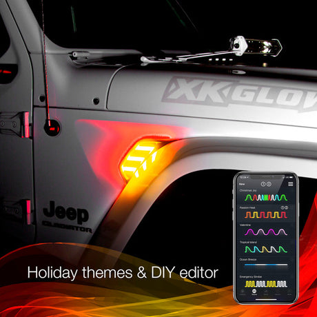 RGB+Amber Fender Vent Light For JEEP | XKCHROME SMARTPHONE APP