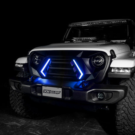 XKchrome LED Grill Kit with DRL Sequential Turn for Jeep Wrangler and Gladiator