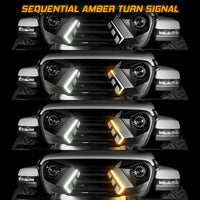XKchrome LED Grill Kit with DRL Sequential Turn for Jeep Wrangler and Gladiator