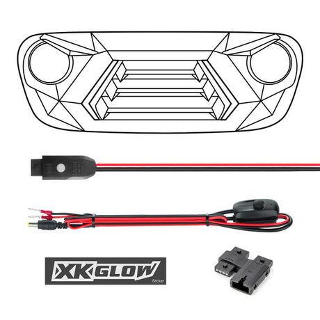 XKchrome LED Grill Kit with DRL Sequential Turn for Jeep Wrangler and Gladiator