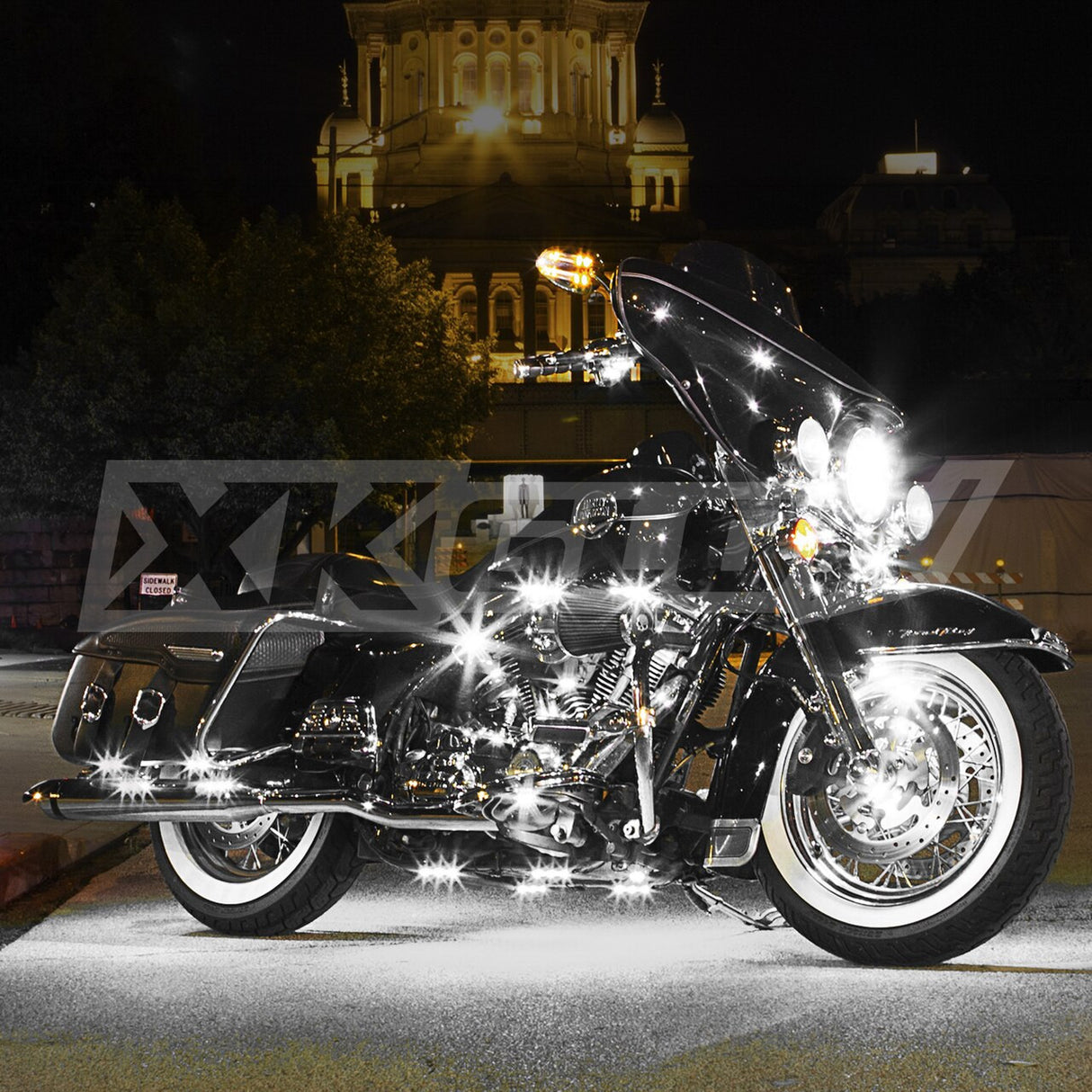 Motorcycle LED Accent Light Kit | 8 Pod 2 Strip Single Color