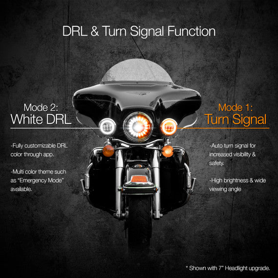 4.5" Driving Lights for Motorcycle | XKchrome Smartphone App