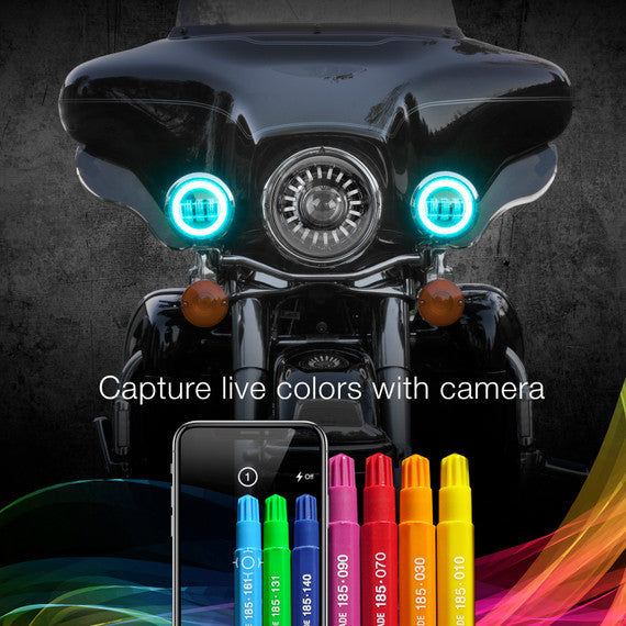 4.5" Driving Lights for Motorcycle | XKchrome Smartphone App