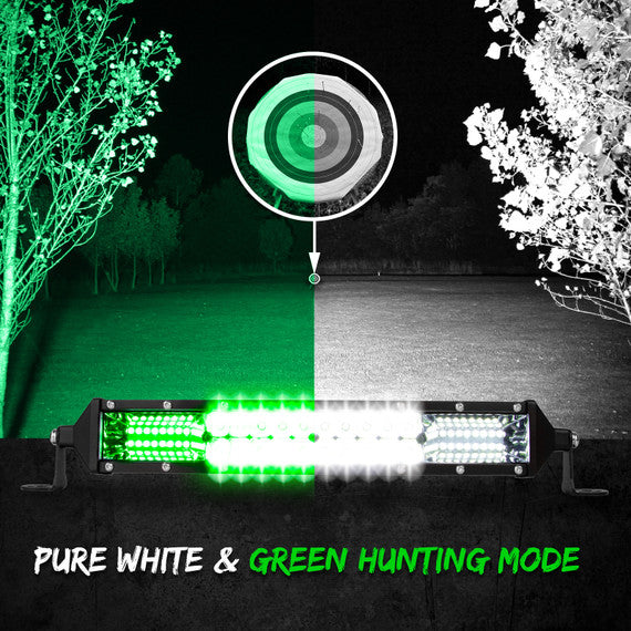 2-in-1 LED Light Bar | White & Green