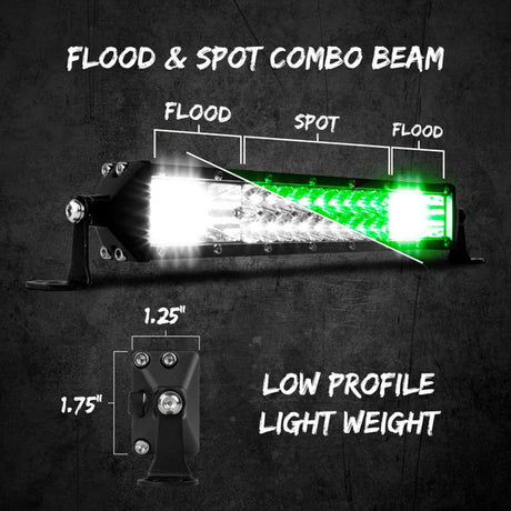 2-in-1 LED Light Bar | White & Green