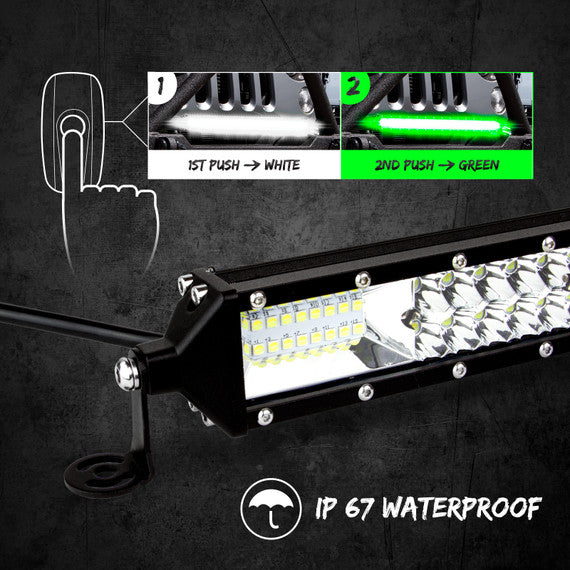 2-in-1 LED Light Bar | White & Green