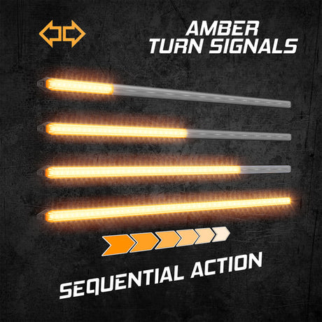 Universal Switchback LED Grill Light Bar | Animated Startup & Sequential Turn Signals