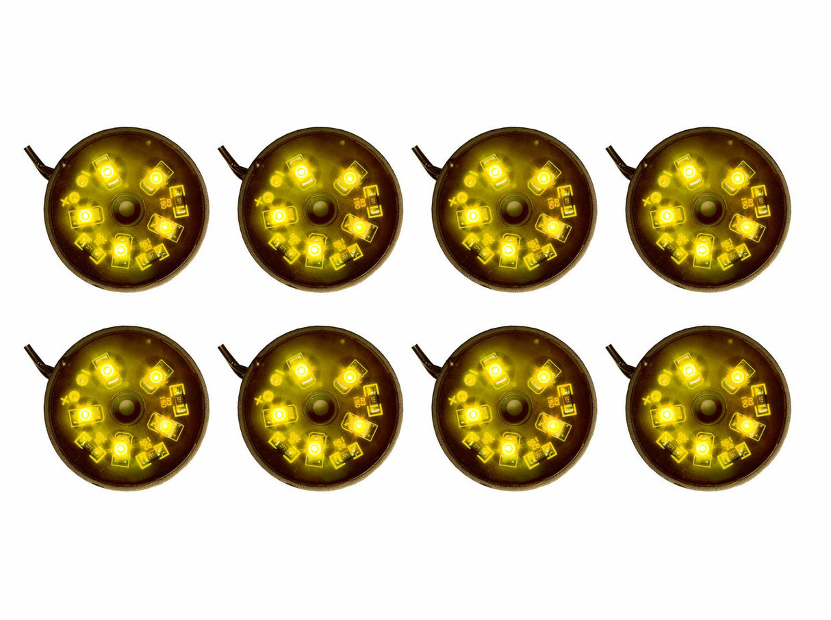 8pc Yellow LED Pod Lighting Kit