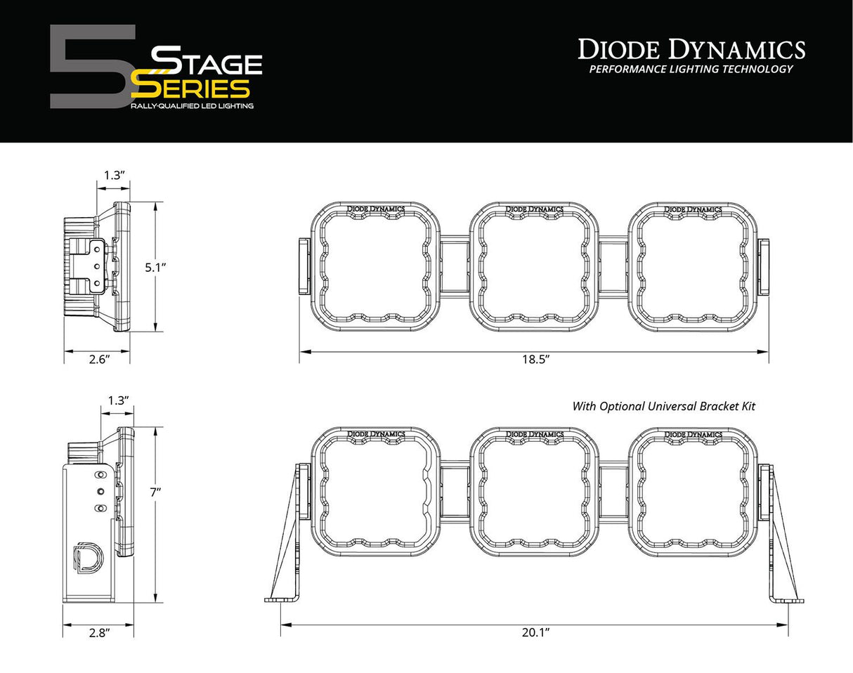SS5 CrossLink 3-Pod LED Light Bar (one)