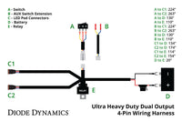 Ultra Heavy Duty Dual Output 4-pin Wiring Harness
