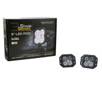 SS3 SAE/DOT White Pro Flush Mount LED Pod (pair)