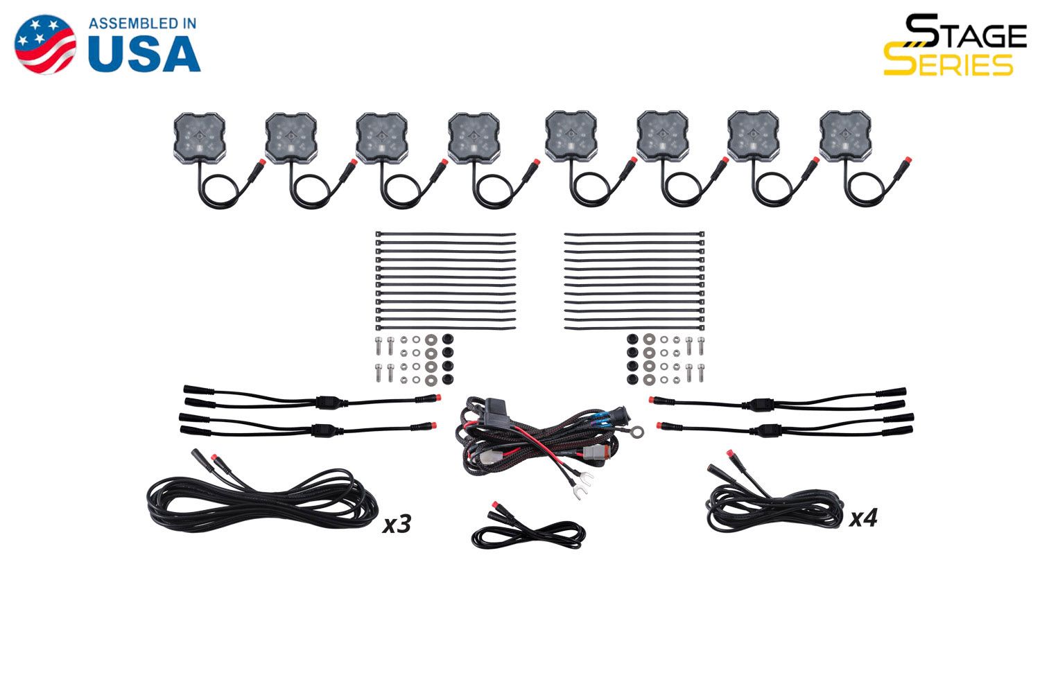 Stage Series RGBW LED Rock Light Kit (8-pack)