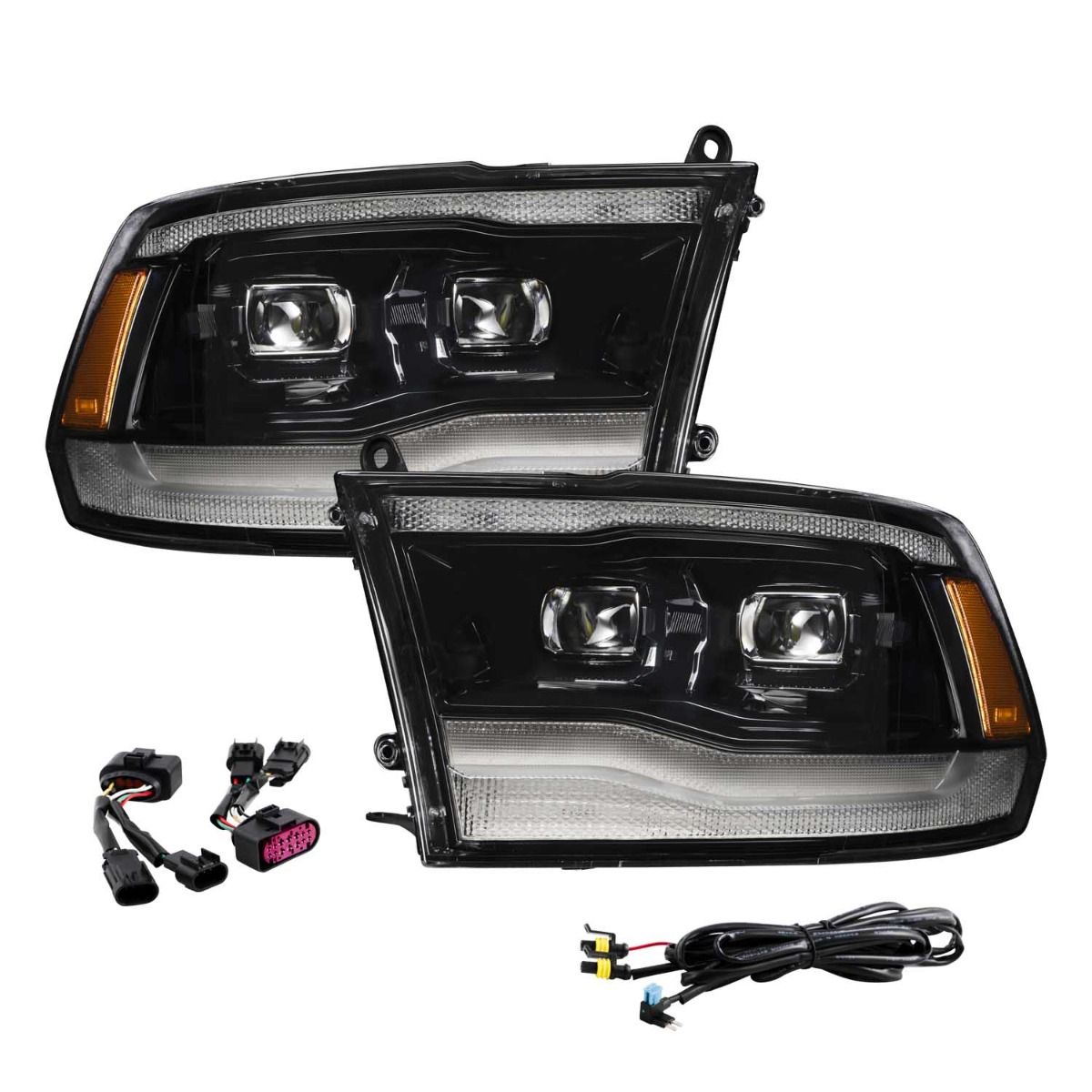 2009-2018 Ram 1500/2500/3500 LED Projector Headlights (pair)